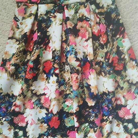 Xhilaration xs floral and black strapless dress - Picture 2 of 5